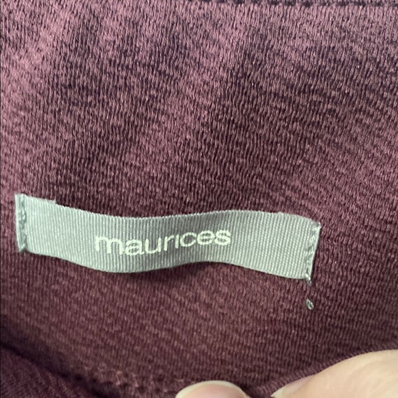 NWT Maurice’s Burgundy/Purple Women's High Rise Tapered Leg Pants - Picture 3 of 6